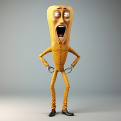 Leinwandbilder - Funny cartoon man standing with short torso Generative Ai