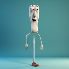 Leinwandbilder - Funny cartoon man standing with short torso Generative Ai