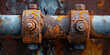 Rusty pipe with bolts