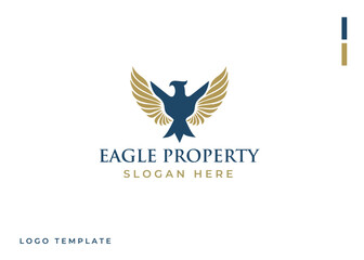 Wall Mural - Eagle home logo and property housing logo design illustration