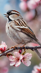 Wall Mural - bird on a branch painting