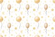 Children's seamless pattern white background, stars and balloons repeating texture, magic seamless template nursery wallpaper, cute print for kid wrapping paper and other baby's designs