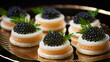 White caviar topped appetizers.