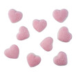 Heart shaped sugar coated gummy candy isolated transparent