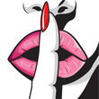 silence lips vector art illustration design