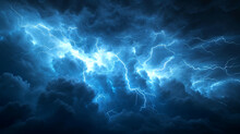 Lightning Thunderstorm Flash Over The Night Sky. Concept On Topic Weather, Cataclysms (hurricane, Typhoon, Tornado, Storm)