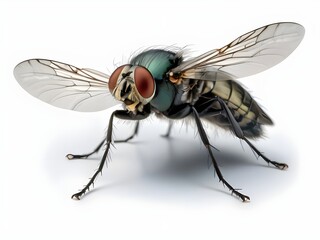 fly isolated on white background | detailed image of a fly
