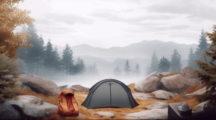 outdoor camping background. copy space.