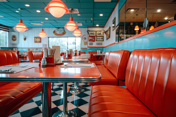 Canvas Print - Retro 50s-style diner with a mini cinema