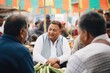 politician meeting with farmers at a local market