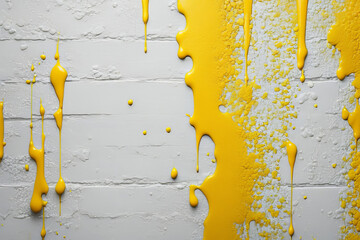 Wall Mural - White and yellow textured wall background painted.