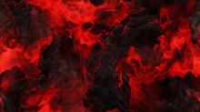 Red And Black Background - Burning Lava Flowing - Seamless Tile. Endless And Repeat Print.