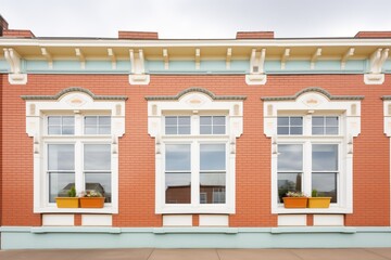 Canvas Print - symmetrical georgian windows with dentil decoration above