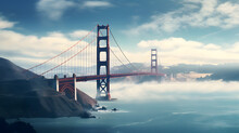 background illustration of the Golden Gate Bridge, landmark background