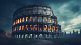background illustration of a night at the colosseum