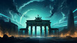 background illustration of night at the Brandenburg Gate, landmark background