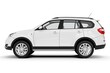 © darshika - White SUV car isolated on white background with clipping path. Side view.