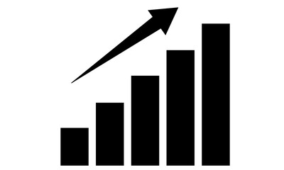 棒グラフ　上昇　売上グラフ　右肩上がり　矢印