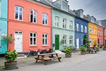 Sticker - Colorful street of the Old Town of Copenhagen, Denmark