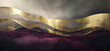 abstract gold and burgundy wave on textured background