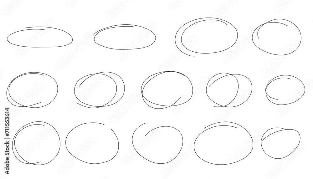 Issue Highlight Shape Highlight oval frames, hand drawn underlines. Hand drawn scribble ...