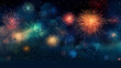 © Derby - Happy New Year, burning fireworks with bokeh light background
