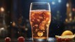 Highlight the ultra-realistic effervescence and sparkling bubbles in a carbonated beverage, creating a visually enticing and realistic depiction. - Generative AI