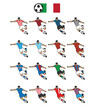 Italy soccer teams set vector illustration