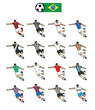 Brazil soccer teams set vector illustration