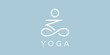 a graphic image with a yoga theme, on a blue background. graphic vector base.