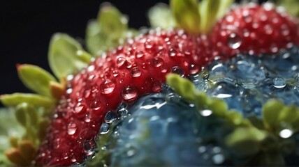 Wall Mural - Capture the exquisite detail of water droplets on the surface of a refreshing beverage or succulent fruit, emphasizing their ultra-realistic appearance.

 - Generative AI