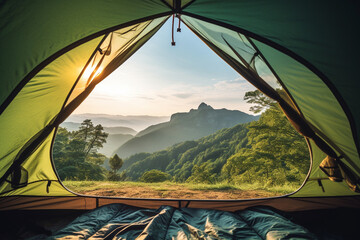 Wall Mural - camping in the mountains