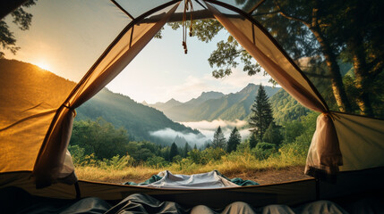 Wall Mural - camping in the mountains