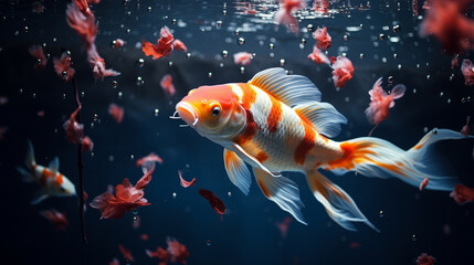 Wall Mural - goldfish in aquarium