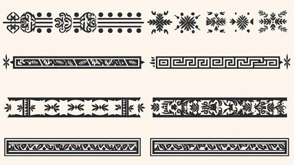 set of antique greek borders