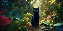 Cat In The Garden Art Print Free Stock Photo - Public Domain Pictures