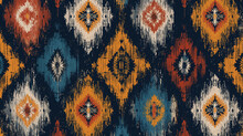 Ikat Ethnic Oriental Ikat Pattern Traditional Design For Background,carpet,wallpaper,clothing,wrapping,Batik,fabric,Vector Illustration. Seamless Pattern .