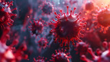 Fototapeta  - Macro close up shot of bacteria and virus