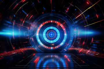 Wall Mural - Abstract digital technology, target concept with copy space area by generative AI.
