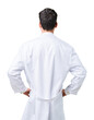 © Krakenimages.com - Young professional scientist man wearing white coat over isolated background standing backwards looking away with arms on body