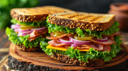 Canvas Print - ham and sandwich