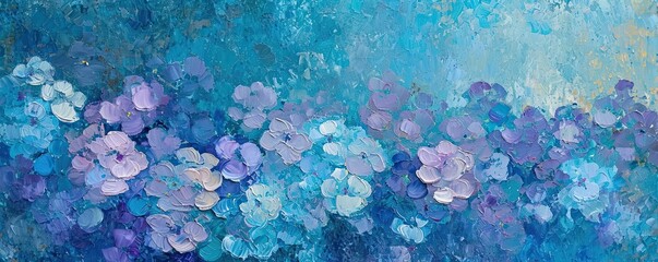 Wall Mural - Lilac and blue flower background. Beautiful abstract nature header web banner design in bright colors