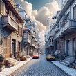 Street in the town, generative Ai