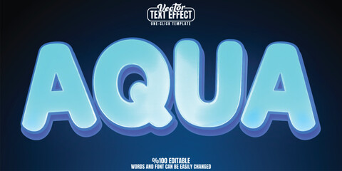 Aqua editable text effect, customizable water and ocean 3D font style