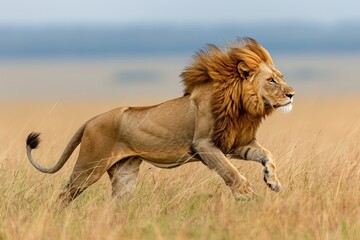 Poster - Lion Running In Savana