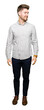 © Krakenimages.com - Young handsome man wearing casual shirt looking away to side with smile on face, natural expression. Laughing confident.