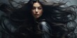 © Murda - Stunning young woman with long healthy black hair. Beautiful wavy shiny hair. Hair salon banner