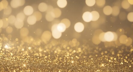 Canvas Print - Abstract gold bokeh light background. Christmas and New Year concept.