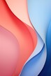 © Michael - A blue, pink, and red paper wallpaper, in the style of light pink and light peach, colorful curves