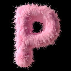 Decorative pink alphabet with cartoon, funny, character, A, B, C, 	
